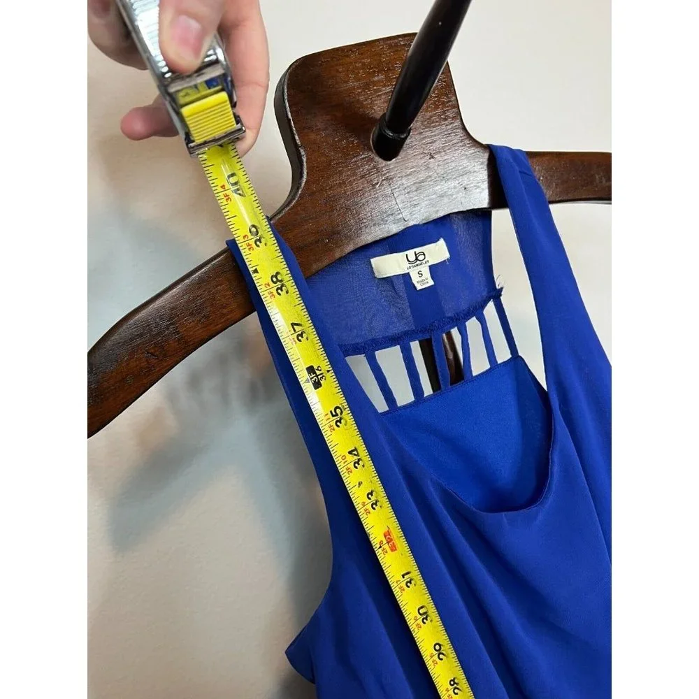 Ya Los Angeles Women's Midi Sleeveless Scoop Neck Truly Cobalt Blue Dress Size S - Picture 8 of 11
